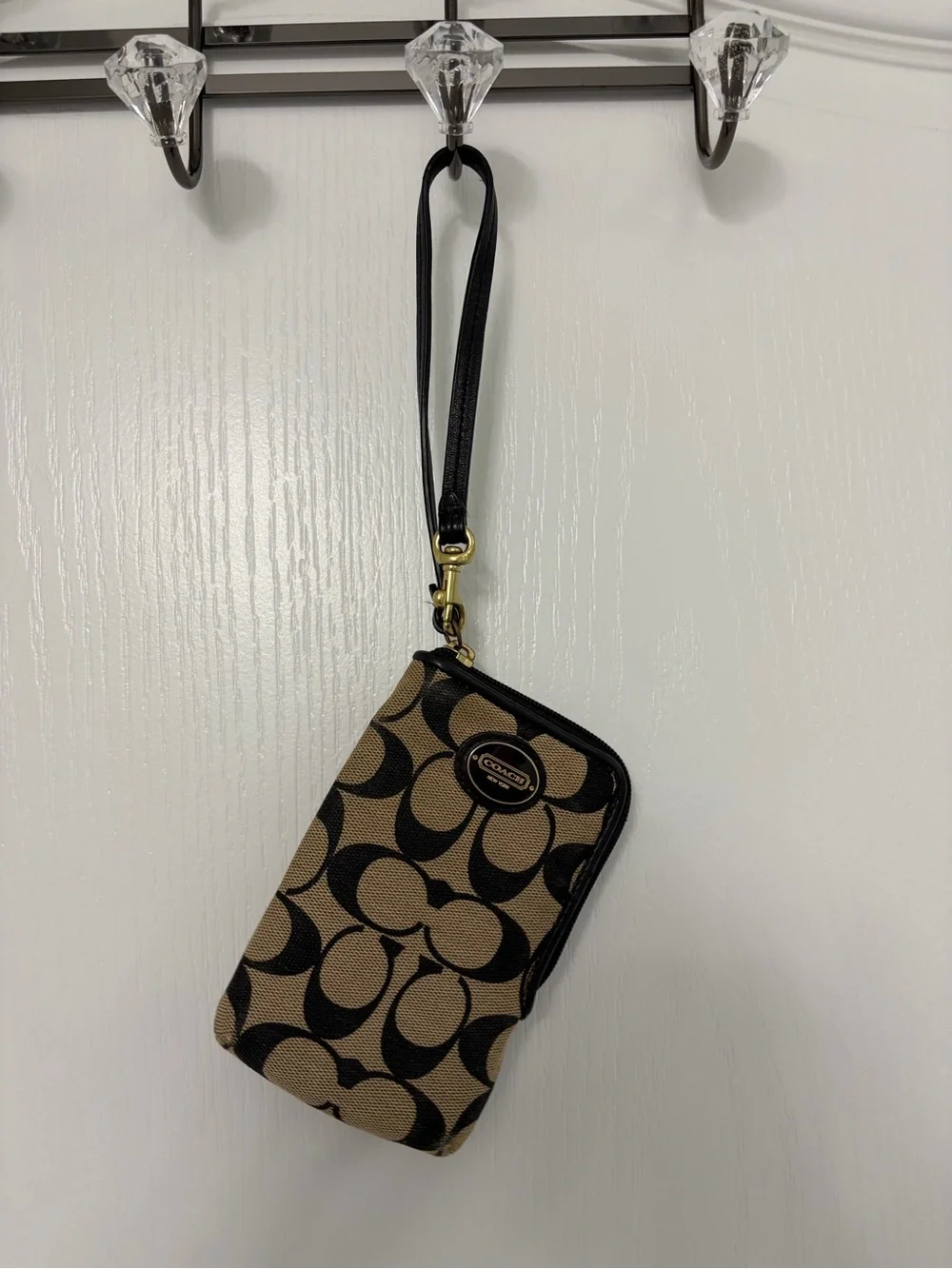 Coach Signature C Jacquard Zip Around Wristlet Wallet
